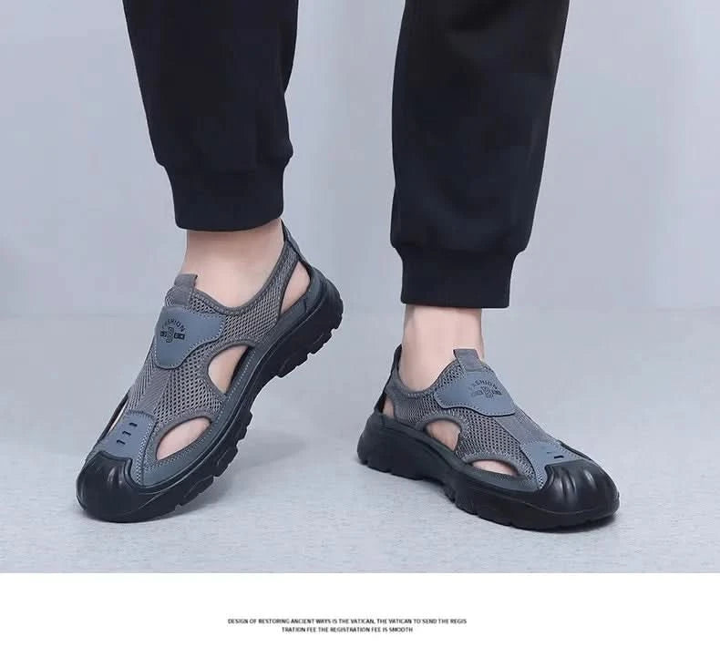 Summer New Men's Baotou Casual Net Surface Breathable Beach Shoes Lightweight Non-slip Sandals for Men sandal casual sneakers - M & M Global