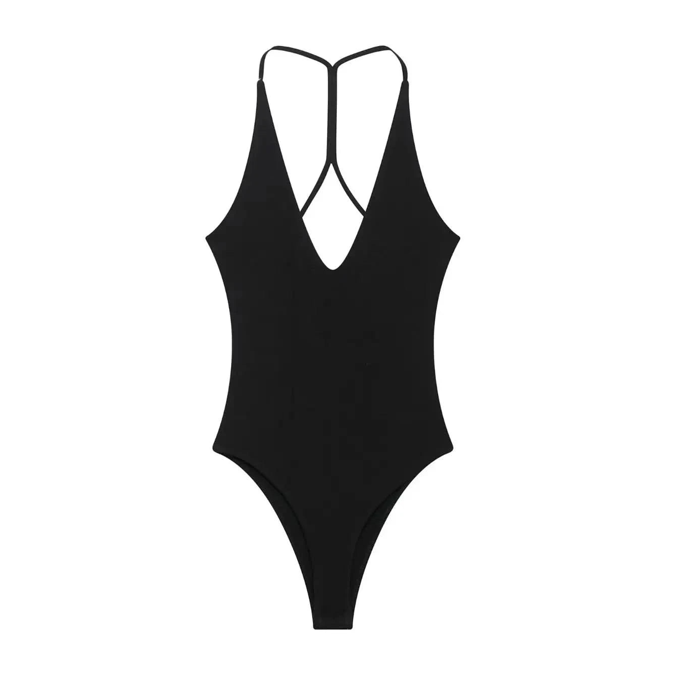 TFMLN Women Solid Bodysuit Sexy Backless Fashion Slim Women Top Chic V Neck Sling Body Suits Summer Female  High Street Outwear - M & M Global