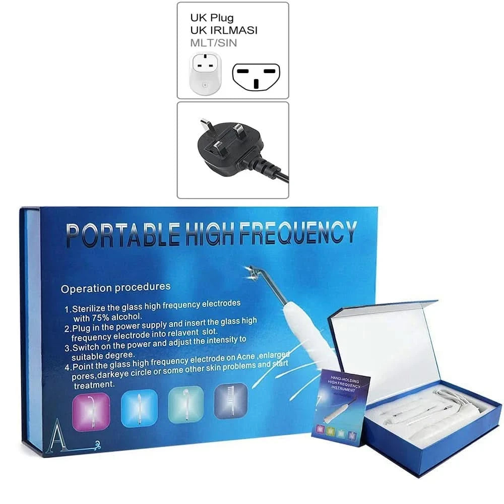Portable High Frequency Facial Machine Skin Therapy Acne Spot Wrinkles Remover Beauty Facial Care Acne Spot Wrinkles Remover - M & M Global