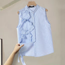 ZANZEA Women Short Sleeve Blouse Speacial Three-D Flowers Blusas 2024 Summer Round Neck Shirt Casual Loose Colorblock Tops Femme