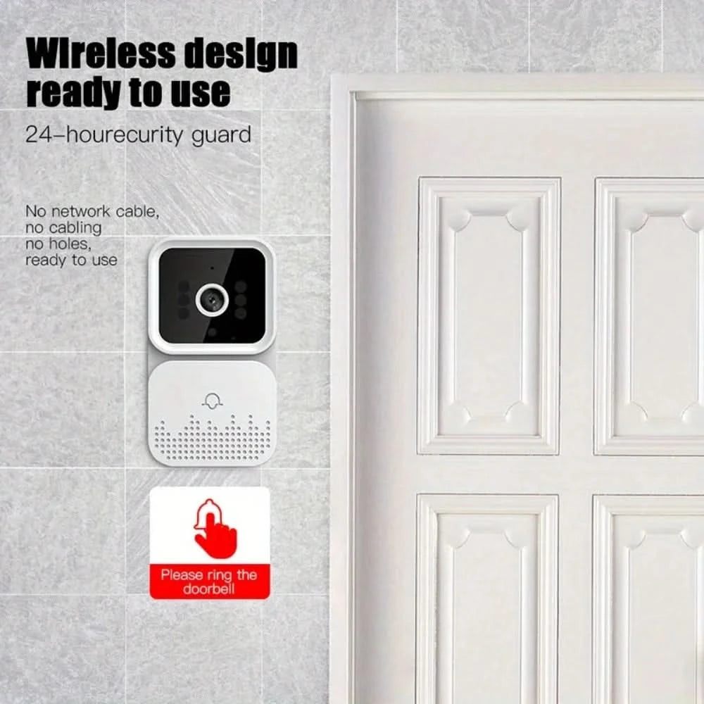 Wireless smart video doorbell 2.4GWiFi, 2-channel audio, night vision, SD card/cloud storage home security surveillance camera - M & M Global
