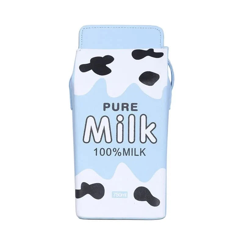 Fashion cartoon milk carton shape ladies shoulder bag, cartoon mobile phone bag. - M & M Global