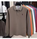 100% pure cotton fashionable men's brand Paul exquisite embroidered long sleeved spring autumn new comfortable casual POLO shirt