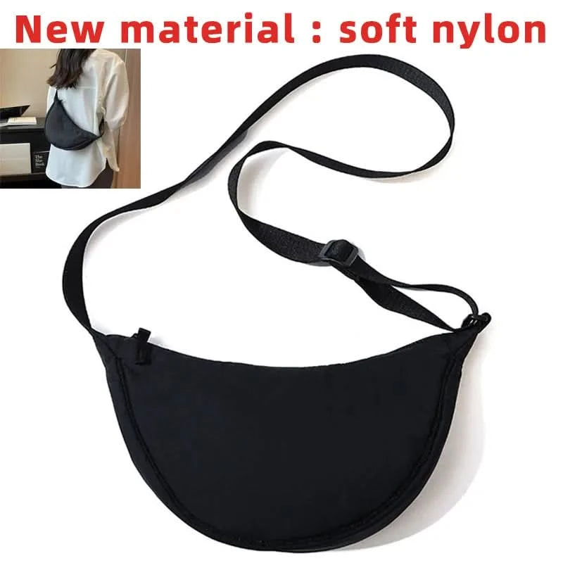 Simple Design Women's Messenger Bag Fashion Ladies Nylon Hobos Small Shoulder Bags Vintage Female Girls Purse Cloth Handbags - M & M Global