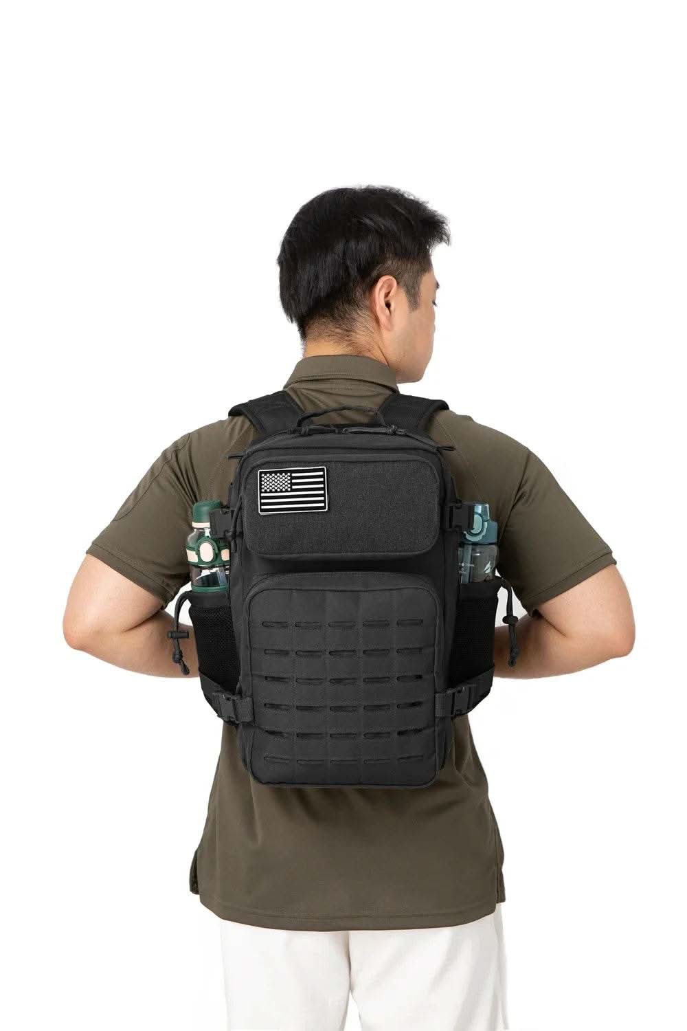 25L/45L Tactical Backpack for Men and Women Outdoor Survival Bug Out Bag Small School Rucksack Hking with Bottle Holder - M & M Global