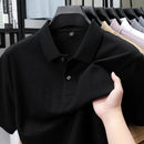 100% pure cotton boutique short sleeved high-end men's polo shirt summer high-quality solid color topsbusiness casual T-shirt