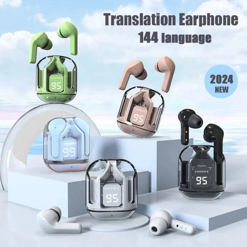 GREATWALL New AI Translation Earphones, In Ear Noise Reduction 5.3 High Definition Sound Quality Sports Fitness Wireless Earphon
