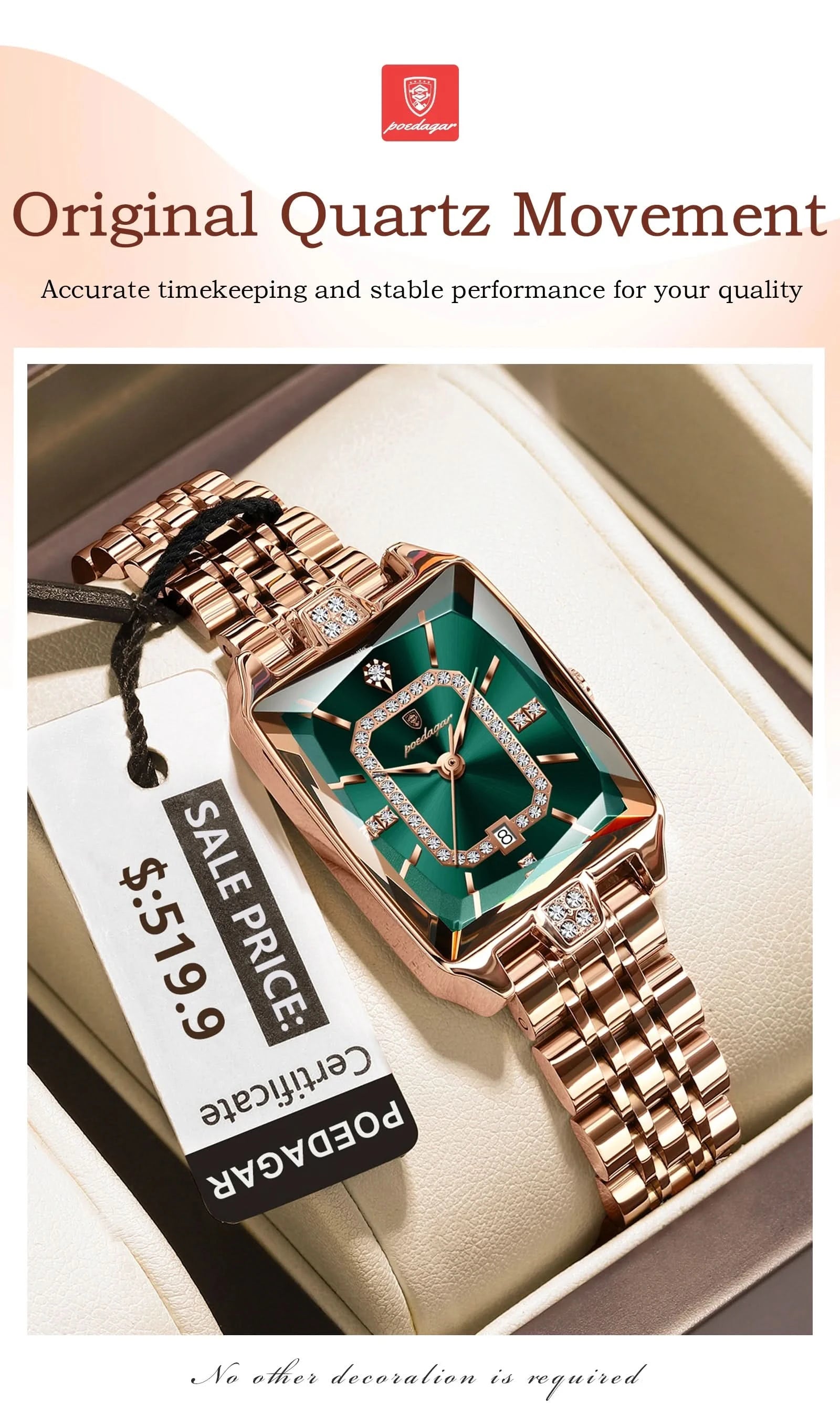 POEDAGAR Luxury Watch For Woman Waterproof Calendar High Quality Ladies Watch Stainless Steel Quartz Women's Watches Elegant+Box - M & M Global