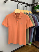 100% pure cotton high-end fashionable short sleeve summer new high-quality men's business casual polo shirt luxury brand T-shirt