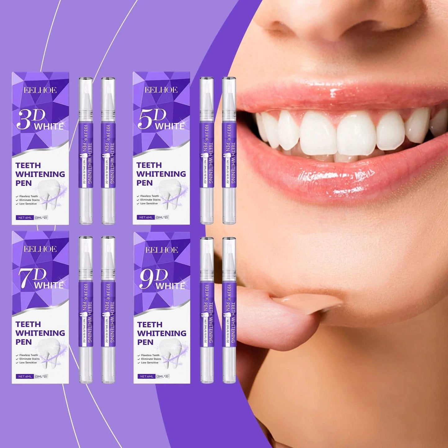 6ml Teeth Whitening Pen Teeth Gel Whitener Bleach Remove Stains Oral Hygiene Instant Smile Teeth Whitening Cleansing Serum - M & M Global