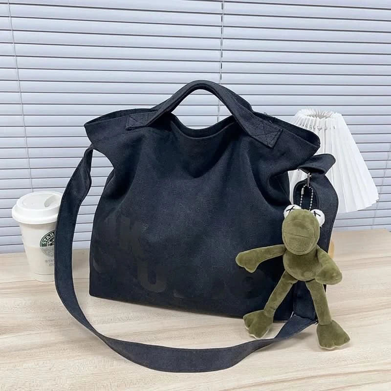 Vintage Canvas Messenger Bag, Retro Large Capacity Shoulder Bag, Women's Casual Handbag & Tote Hobo Purse - M & M Global