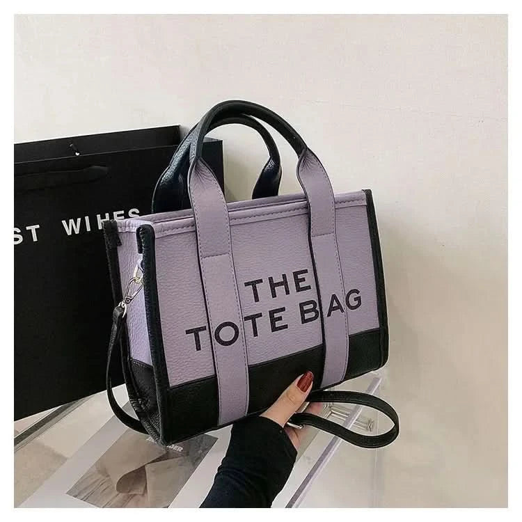 Hot Sale Of The Season New Women's PU Leather 3D Square Shoulder Bag Letter Tote Bag Color Block Fashionable Ladies Crossbody Ba - M & M Global