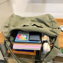 Vintage Style Canvas Messenger Bag Casual Travel Crossbody Bag Retro Large Capacity Shoulder Bag Multi Pocket Shoulder Bag - M & M Global