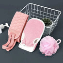 3 PCS Three-piece Bath Set, Rub Bath and Bath Artifact, Household Long Rub Back Towel, Bath Gloves, Bath Flower Set - M & M Global