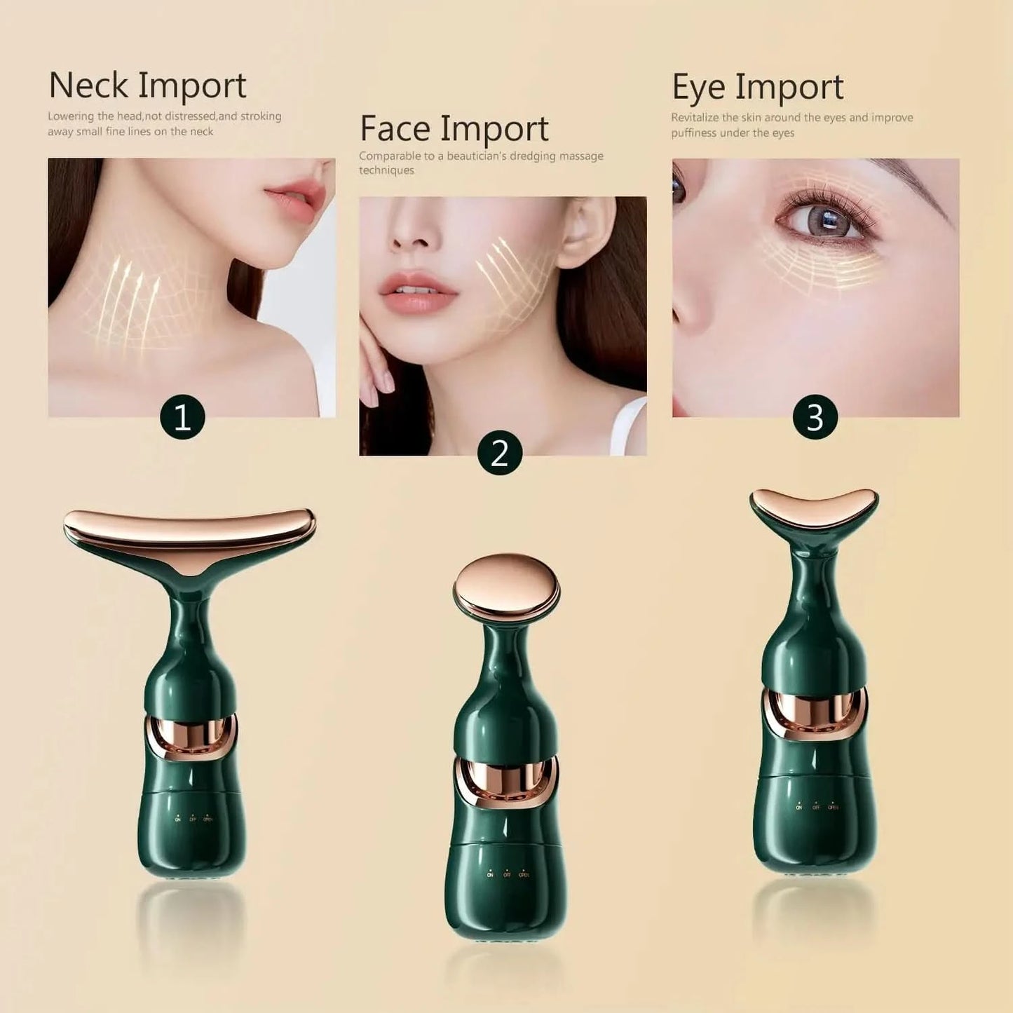 Home Electric Facial Beauty Device, Slimming and Skin Rejuvenation, Lifting and Firming Face and Eye Massager, Beauty Tool. - M & M Global