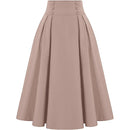 ZANZEA Women Solid Long Skirts Vintage High Waisted Pleating Jupe 2024 Summer Spring A-line Skirts Fashion Buttons Maxi Faldas