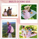 Ruffle Plaid Backpack Girl Pink/Blue Nylon For Women Outdoor Travel Weekend Book Schoolbags Back To School Gifts For Kids - M & M Global