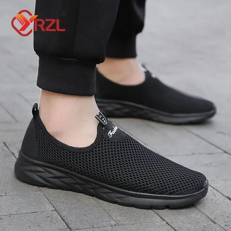 YRZL Mesh Loafers Men Casual Shoes Summer Lightweight Outdoor Male Walking Shoes Anti-slip Comfortable Slip on Loafers for Men - M & M Global