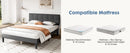 JHK Queen Bed Frame with Headboard No Box Spring Needed Linen Upholstered Wooden Platform Bed Frame with Wood Slats Support