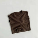 Summer Children Slub Cotton T Shirts Korean Fashion Toddler Kids Sleeveless Striped T-Shirts Baby Boys Casual Tank Tops 4 5 6 7Y - M & M Global