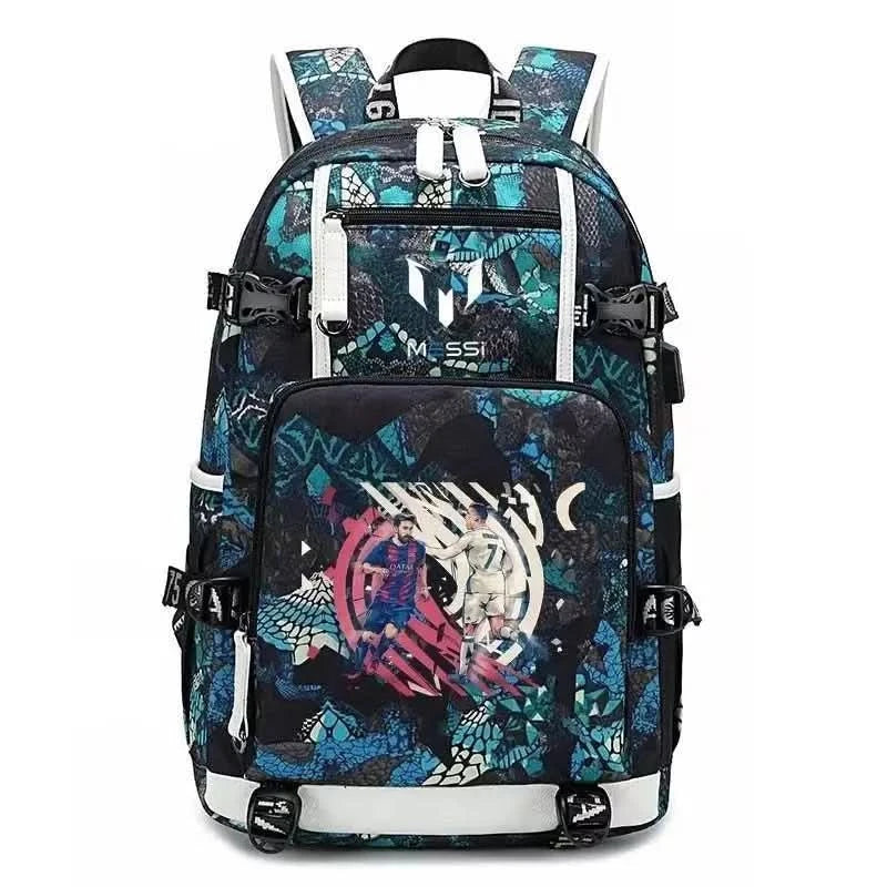 Messi C Ronaldo football bag star around high school students male and female large capacity backpack can be customized - M & M Global