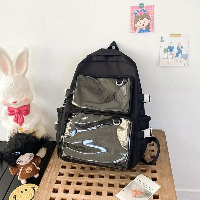 Japanese Style Transparent Ita Bag for Girls Comic Cons Large Capacity Women Backpack Fashion School Bags for College Student JK - M & M Global