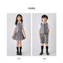 6PCS Summer Kids Weddding Suit Outfit Set Formal Elegant Suit for Kid Boy Kids Shirt Vest Shorts Socks Tie Sticker Clothing Suit - M & M Global