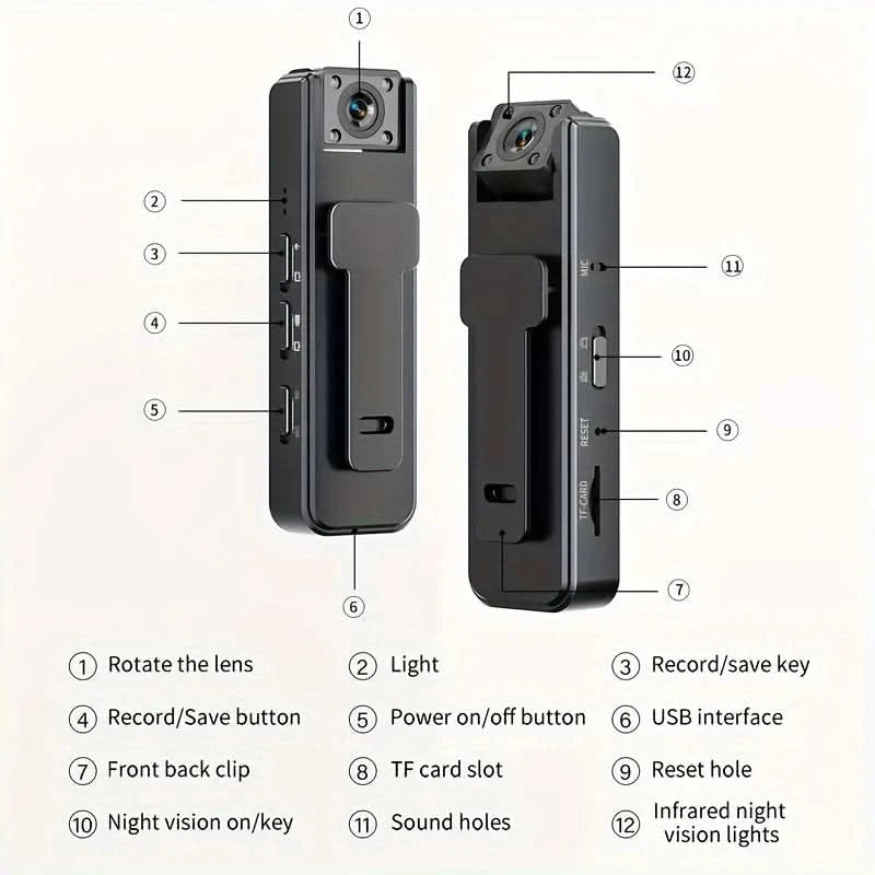 Xiaomi A9 High-definition 1080P Mini Camera Night Vision Portable Digital Camera Outdoor Sports Camera Riding Camcorder - M & M Global