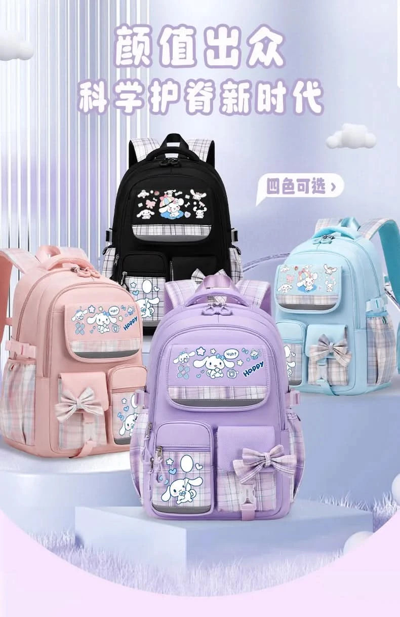Sanrio Cinnamon Dog cute fashion print school bag for primary school students, stylish children's back-to-school backpack - M & M Global