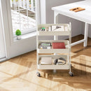 JHK 3 Tier Metal Storage Kitchen Cart with Lockable Wheels Mobile Shelving Unit Utility Rolling Organizer For Home Narrow Places