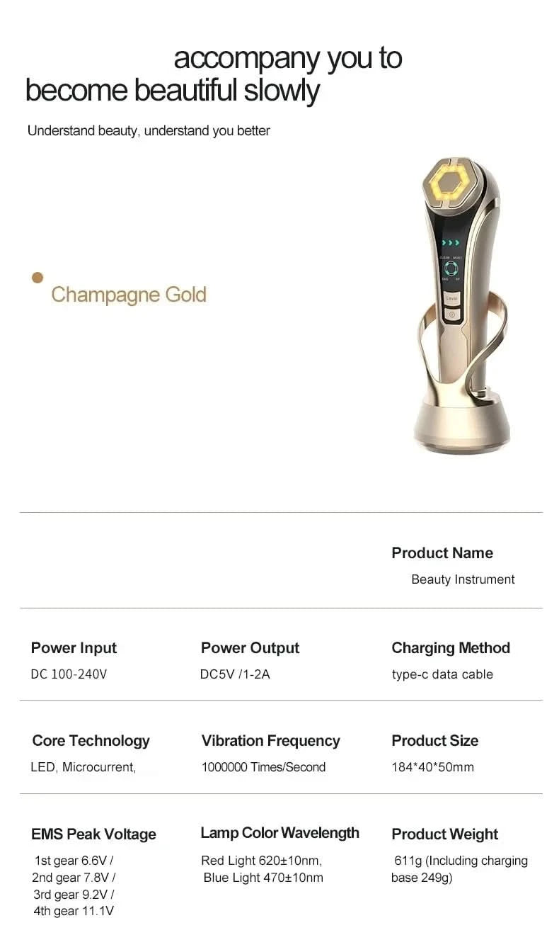 New Facial Lifting and Firming Rejuvenation RF Beauty device Home Face  device  EMS Microcurrent Beauty device Gift - M & M Global
