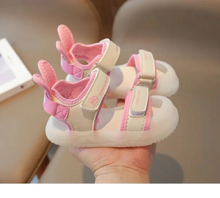 Children's Sandals 2-12 Years Old Cartoon Greenish Pink Soft Boys Girls Beach Shoes Casual Non-slip Kids Baby Sports Sandals - M & M Global