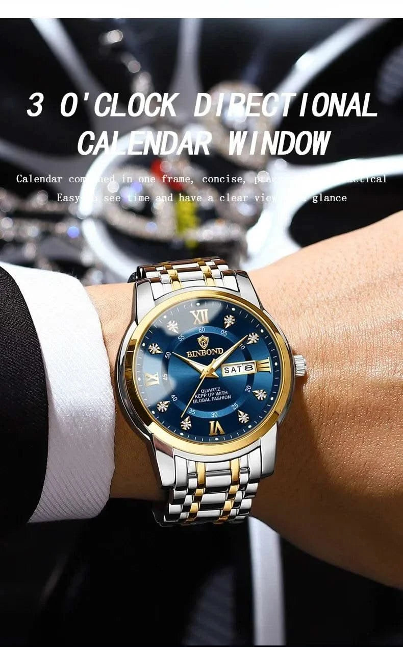 Casual Business Movement Fashion Quartz Wristwatches Gold Diamond Clock Men Luxury Watch Automatic Watches Mens Gifts Relojes - M & M Global