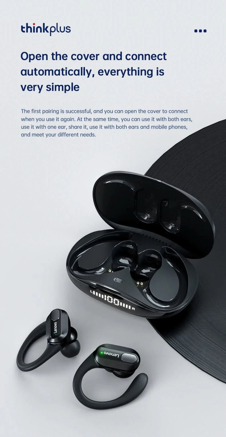 Original Lenovo XT80 Sports Wireless Earphones with Mics, LED Power Display,Hifi Stereo Sound Bluetooth 5.3 TWS HeadphHeadphones - M & M Global