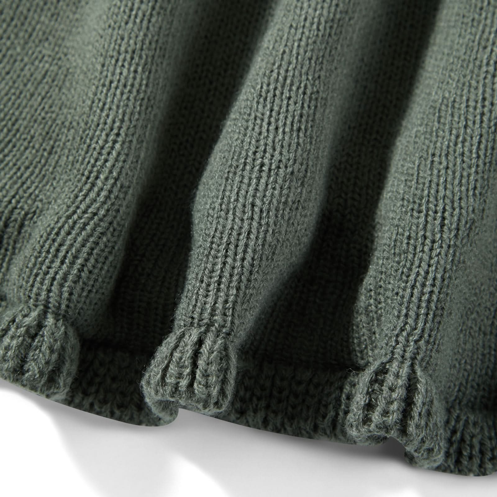 Women Ribbed Knit Ruffle Trim Long Dress Long Sleeve Bodycon  Party Cocktail Dress Flare Summer Beach Cover Up - M & M Global