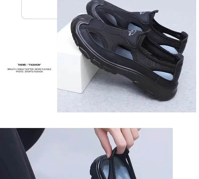 Summer New Men's Baotou Casual Net Surface Breathable Beach Shoes Lightweight Non-slip Sandals for Men sandal casual sneakers - M & M Global