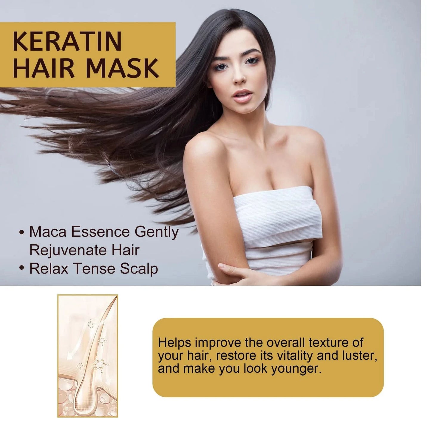 Hair Mask Deeply Moisturizes Hair, Improves Hair Quality, Quickly Repairs Damaged Hair And Prevents Split Ends And Hair Loss - M & M Global
