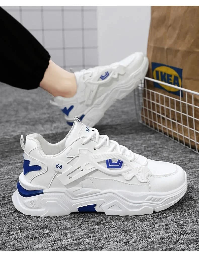Student height increasing shoes four season new thick sole men's casual sports shoes soft sole comfortable outdoor running shoes - M & M Global