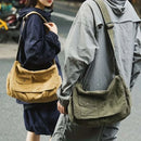 Casual Canvas Messenger Bag Versatile Flip Large Capacity Shoulder Book Bag For Student Adjustable Crossbody Bag For Men Women - M & M Global