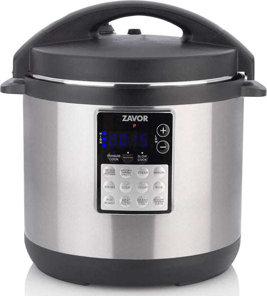 6 Quart Programmable Electric Multi-Cooker: Pressure Cooker, Slow Cooker, Rice Cooker, Yogurt Maker, Steamer and more - Stainles - M & M Global
