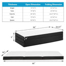 JHK Three Fold Portable Floor Bed,Certified By CertiPUR-US,Suitable For Travel,Camping,And Yoga,Soft Touch And Flexible Zipper