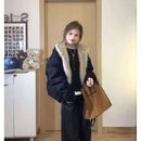 2025 Y2k American new Jacket  Retro Woolen Collar Hoodeds Cotton Plush Men Street Hip Hop Gothic Harajuku Oversize Jacket Coat