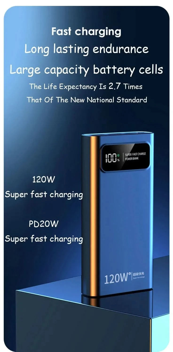Xiaomi Fast Charging Power Bank 200000mAh Ultra Large Capacity Powerbank 120W Super Charge Portable External Battery LED Display - M & M Global