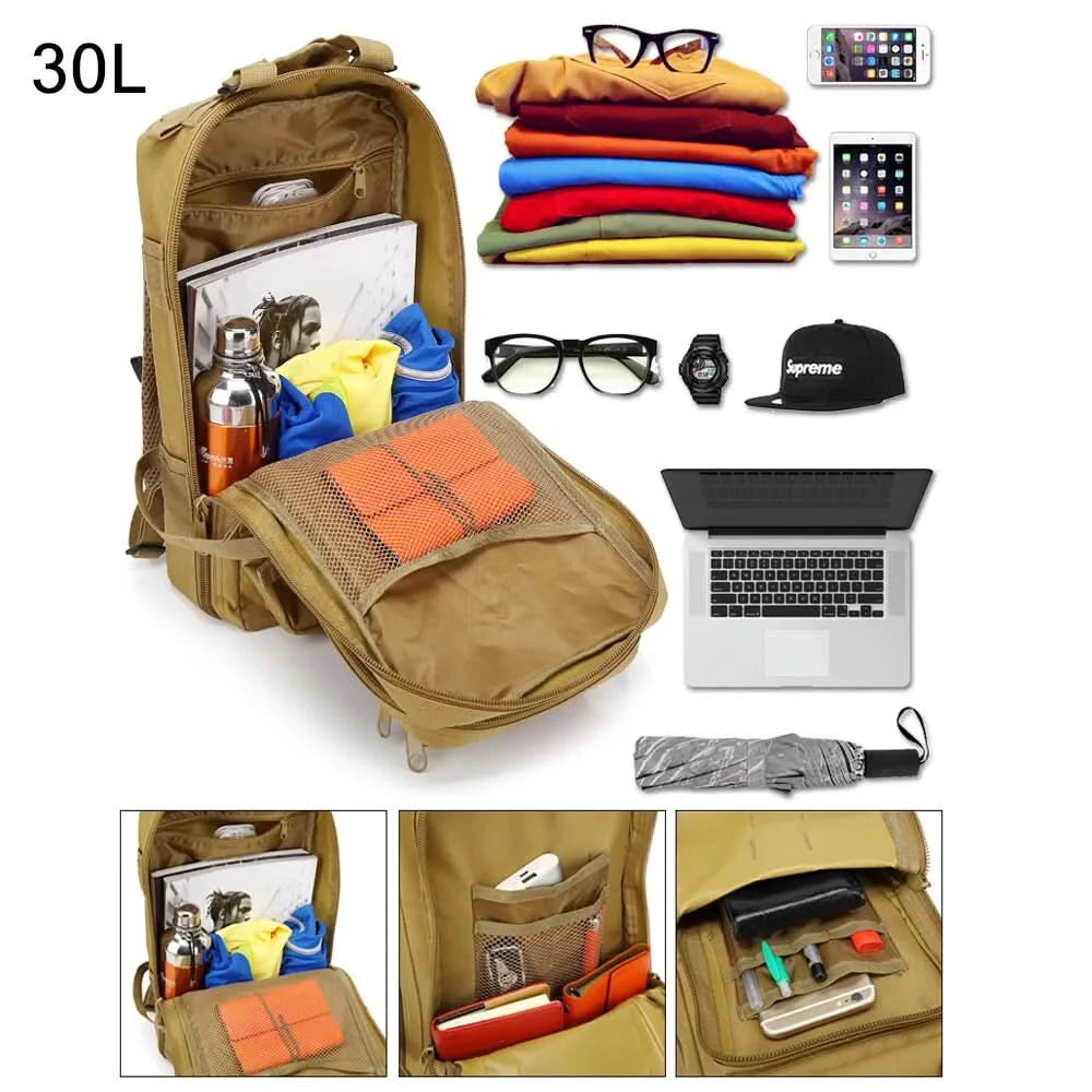 Military Tactical Backpack Army Day Assault Pack Rucksack Molle Bag Bug Out Bag - M & M Global