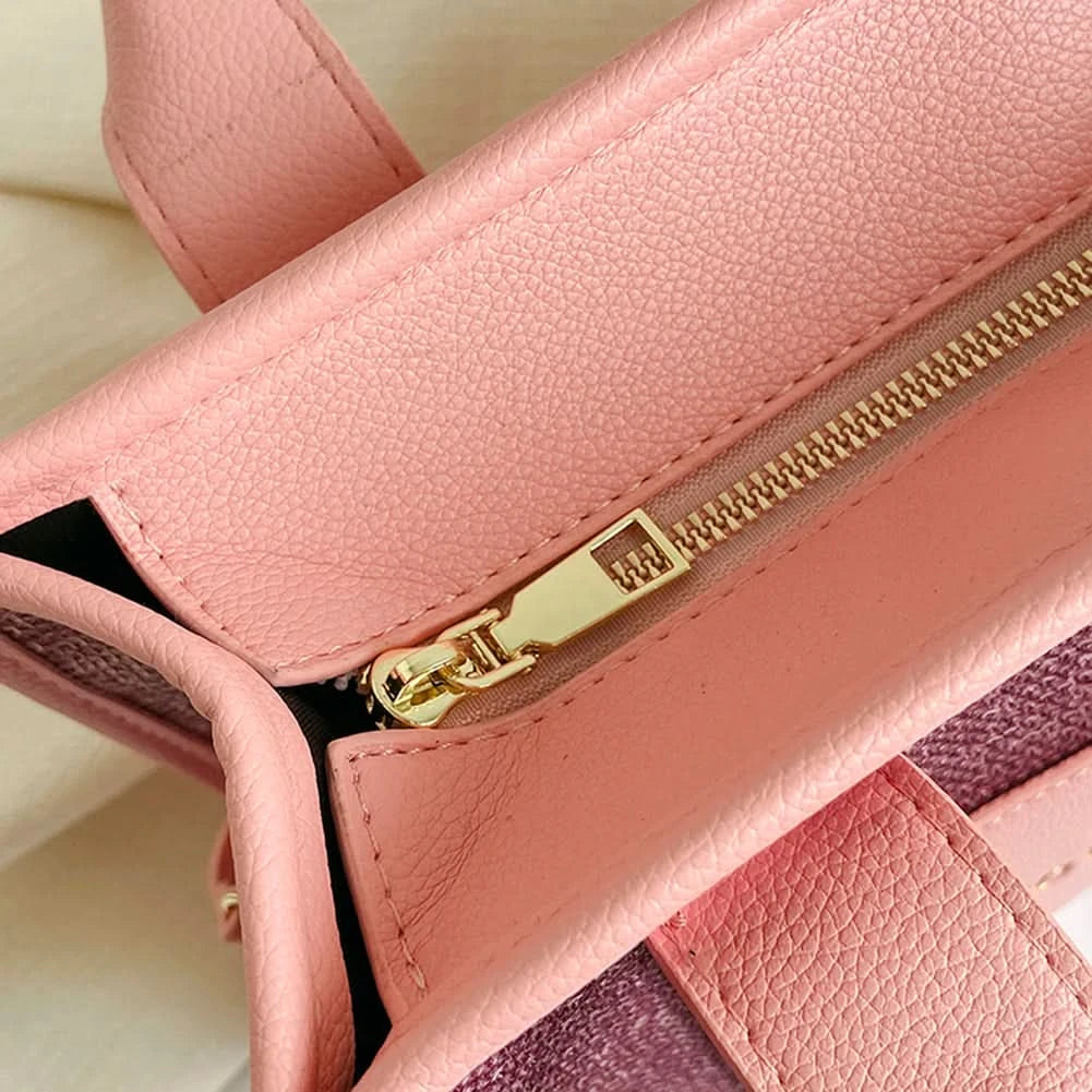 New The Tote Bag Letter Printed Sequins Top-Handle Bag Women Leather Handbag Luxury Designer Glitter Shoulder Crossbody Bag - M & M Global