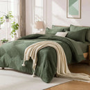 solid striped check Comforter set, soft microfiber, lightweight and breathable, easy to care for - bedding set for all seasons