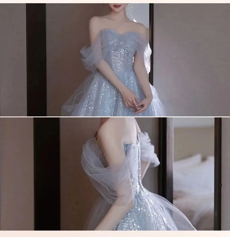 Y2k Evening Dresses Women's 2025 New Summer Banquet Long Dress Slim Sexy Light Luxury Art Test Host Adult Birthday Party Dress - M & M Global