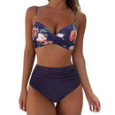 Vintage High Waist Bikinis 2025 Women Push Up Swimwear Printed Swimsuit Female Beachwear Summer Bathers Bathing Suit Swimming - M & M Global