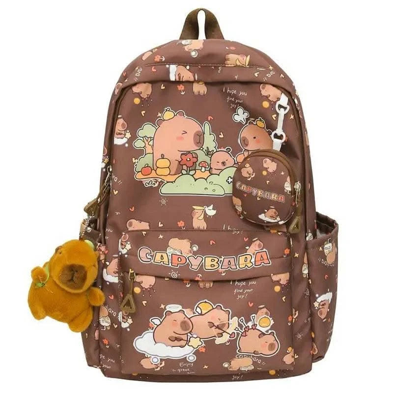 Cute Capybara Backpack for Girls Boys Student Teenager Children's Rucksack Women Cute Casual School Bags Kids Birthday Gift Toy - M & M Global