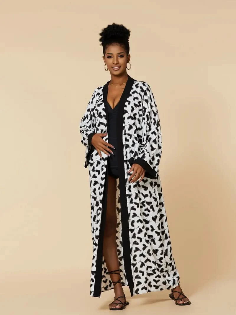 Para Praia Kimono Beach Robe 9 Colors Bikini Cover Ups Beachwear Femme Long Dress Sarong Women Loose Cardigan Swimsuit Covers - M & M Global